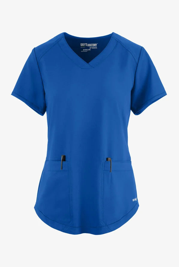 Top/Filipina Quirúrgica Grey´s Anatomy by Barco cuello V y dos bolsas para mujer GSS180