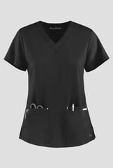 Top/Filipina Quirurgico Easy Stretch Lina cuello V con 4 bolsas para mujer