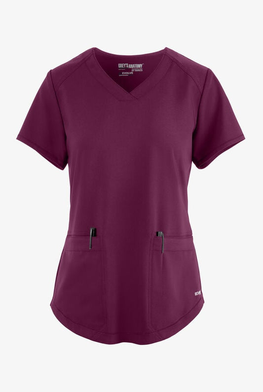 Top/Filipina Quirúrgica Grey´s Anatomy by Barco cuello V y dos bolsas para mujer GSS180